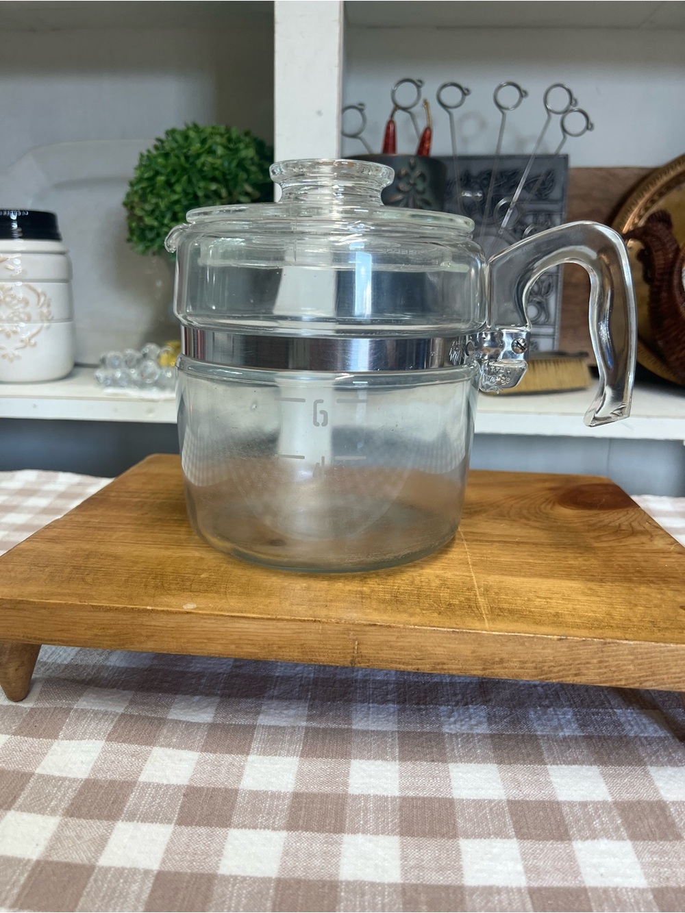 Vintage Pyrex flamware coffee pot 6 cup glass 7756 percolator no inards